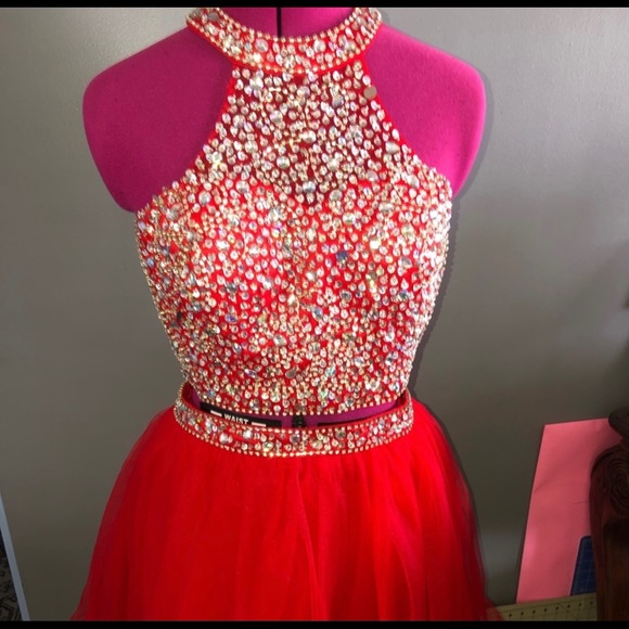 Red Formal Short Dress - Picture 3 of 11